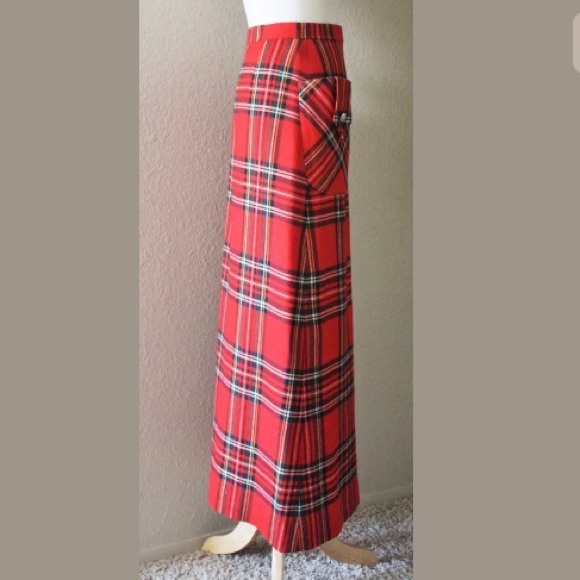 Streetstyle Vintage Plaid Button Front Maxi Skirt - Picture 3 of 7